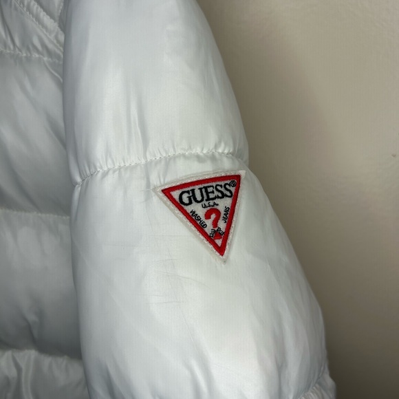 Guess White Quilted Jacket with Logo - Picture 4 of 9